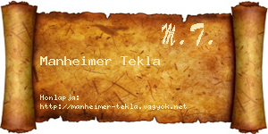 Manheimer Tekla névjegykártya